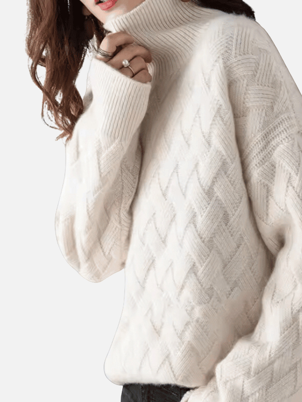 Anne | Roll Neck Jumper in Soft Textured Knit