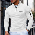 Men's Structured Jumper with Stand-Up Collar and Quarter Zip