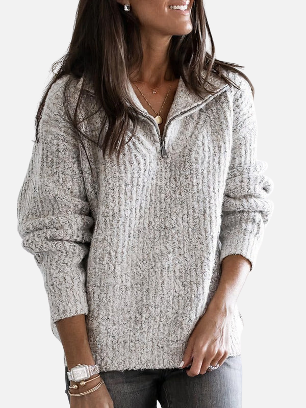 Marianne | Zip-Up Cardigan with High Collar