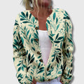 Elegant cardigan with leaf pattern
