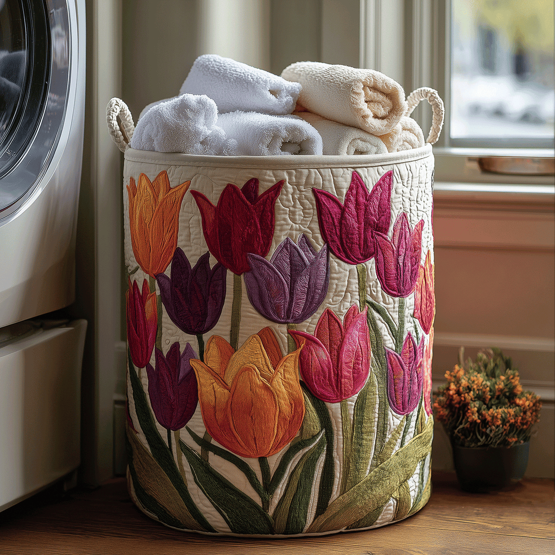 Lilias™ | Tulip Joy Quilted Laundry Basket