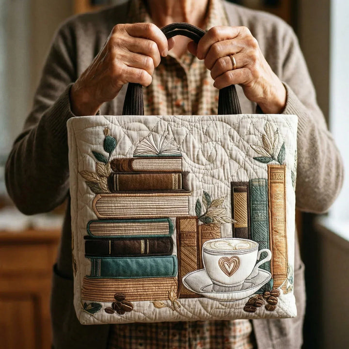 Coffee Chapter - Quilted Tote Bag