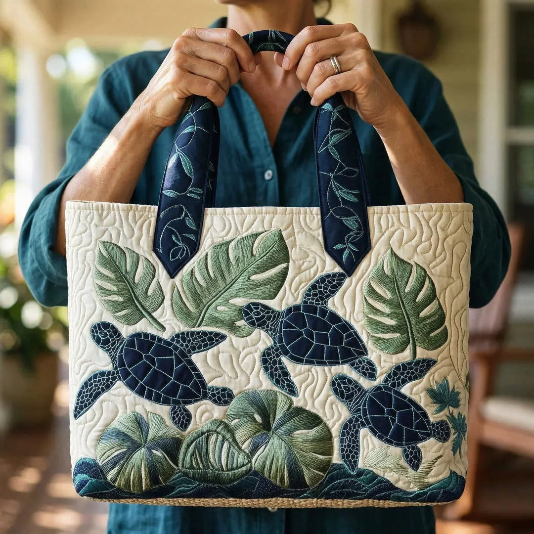 The Grace of the Sea Turtle - Padded Tote Bag