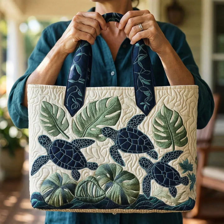 The Grace of the Sea Turtle - Padded Tote Bag