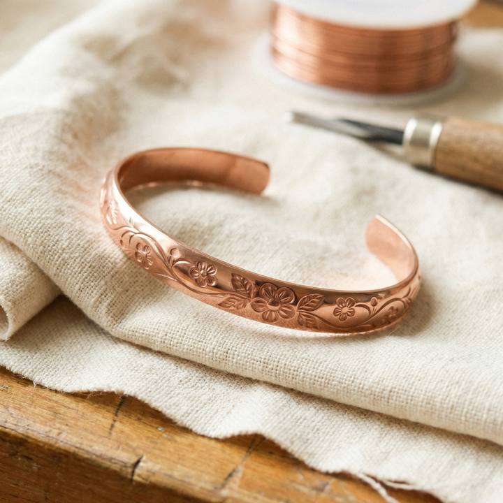 Floral Copper Bracelet