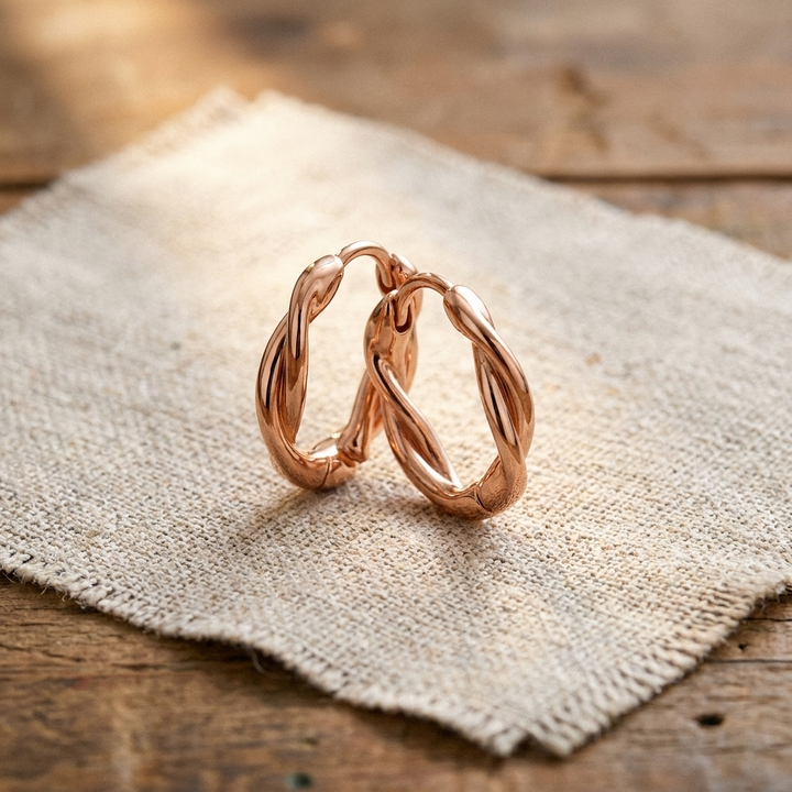 Ox Eye Brass Hoop Earrings