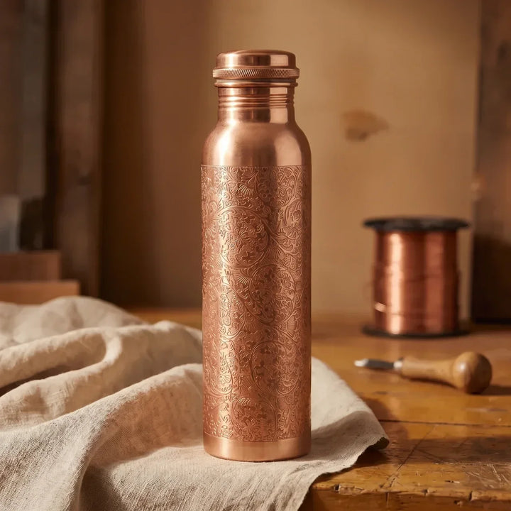 950 ml Engraved Copper Water Bottle